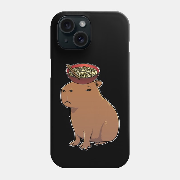 Capybara with Instant Noodles on its head Phone Case by capydays