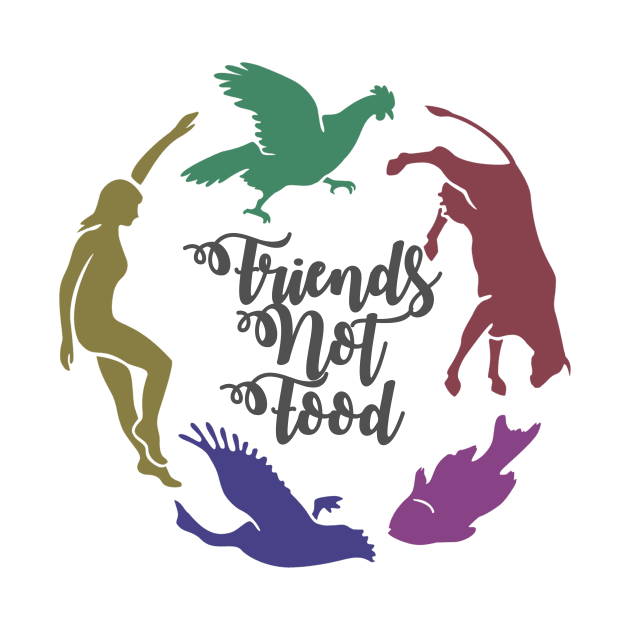 FRIENDS NOT FOOD VEGAN GIFT by ReignGFX