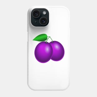 Plums fruit illustration Phone Case