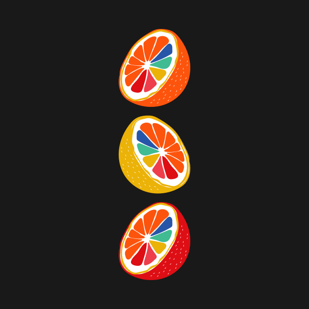 Cool Rainbow Citrus Fruit by Marina BH