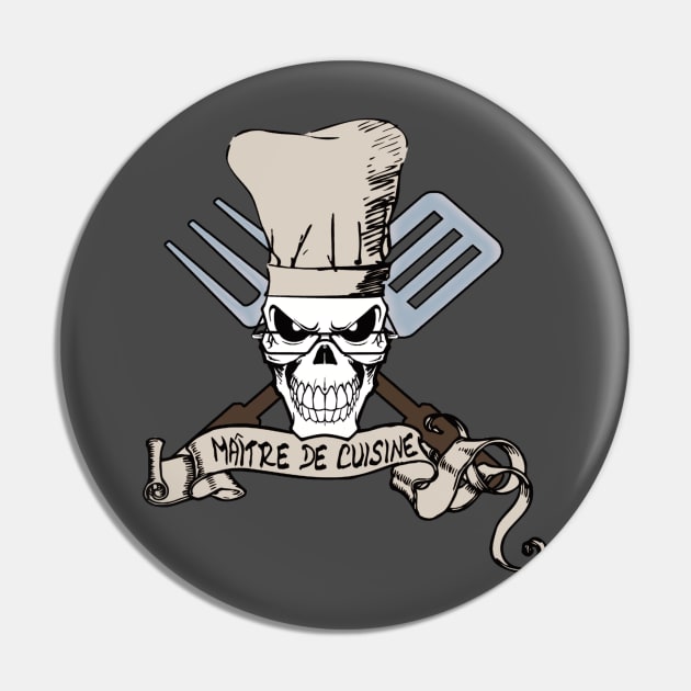 Maitre de Cuisine - Chef Skull Pin by Quentin1984