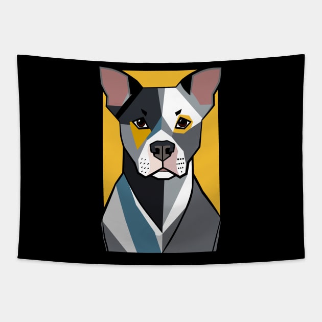 Portrait of Pitbull Tapestry by Ikibrai