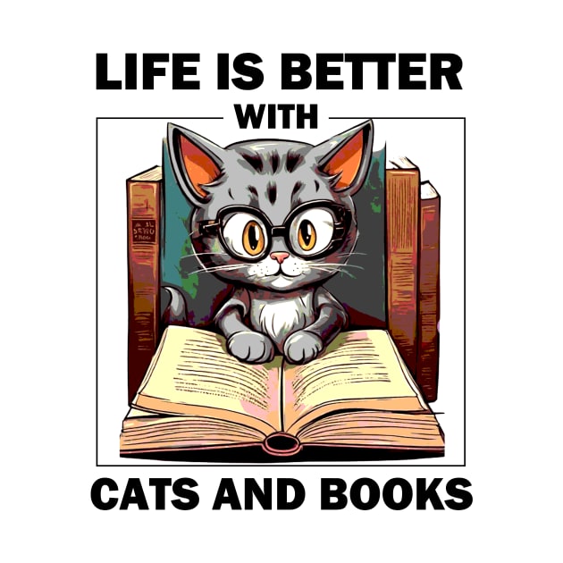 Life Is Better With Cats And Books by AbundanceSeed