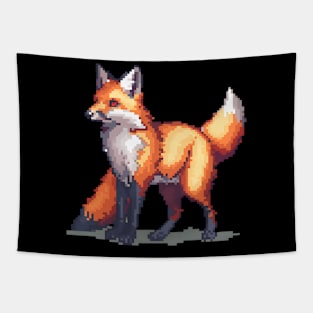 Pixelated Fox Artistry Tapestry