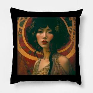 Art Deco Style Woman Pillow