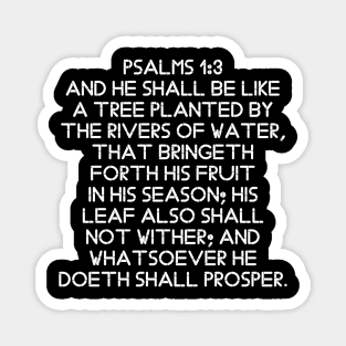 Psalm 1:3 King James Version Bible Verse Typography Magnet