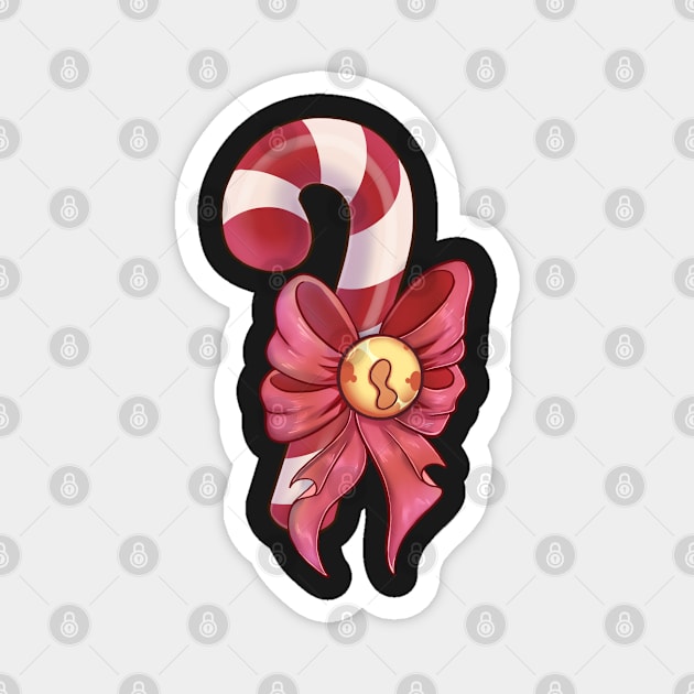 Candy cane sticker Magnet by Itsacuteart