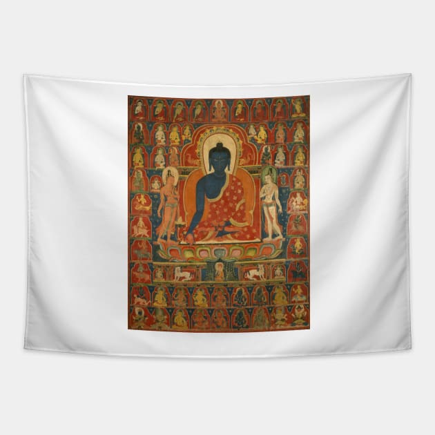 Medicine Buddha Tibetan Buddhist Thangka Reproduction Tapestry by TammyWinandArt