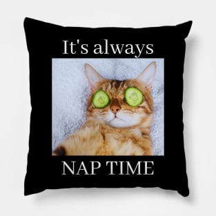 Most Likely to Take a Nap, It's Always Nap Time Funny cat Pillow