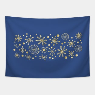 Retro Stars on Medium Blue Background Tapestry