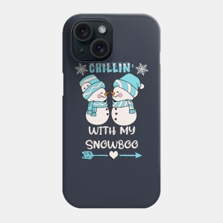 Cute Snowpeople Chillin' With My Snowboo Snowman Winter Phone Case