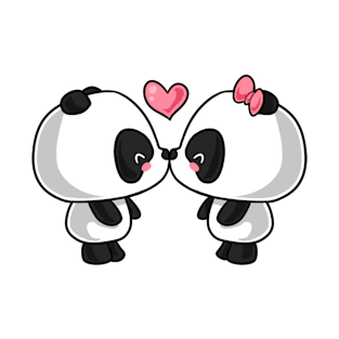 Kawaii panda in love T-Shirt