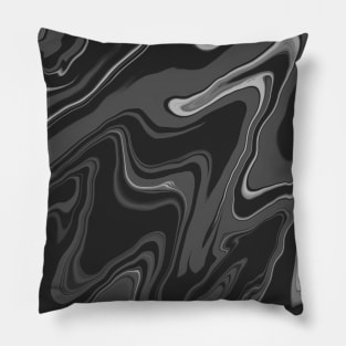 Liquid Marble - Black and White Pillow