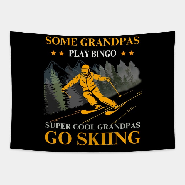 Some grandpas play bingo supper cool grandpas go skiing Tapestry by DuViC