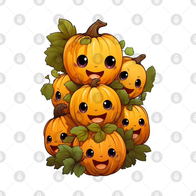 Cute Happy Pumpkin 006 by WickedArtDigital