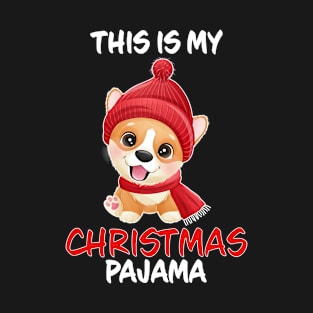 This Is My Christmas Pajama Doodle Hat Family Matching Christmas Pajama Costume Gift T-Shirt