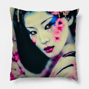 Vintage geisha art Pillow