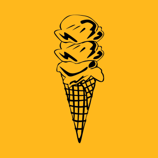 icecreaam in black and white T-Shirt