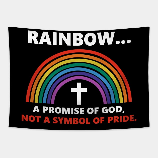 Rainbow A Promise Of God Not A Symnol Of Pride Tapestry by Benko Clarence