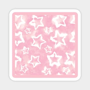 Light Pink Tie Dye Stars Magnet