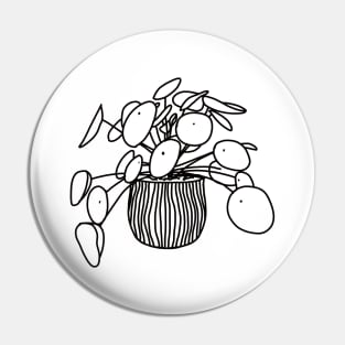 House Plant Line Art Drawing Pin