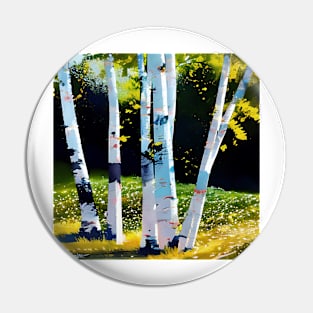 Sun on Birch Trees Pin