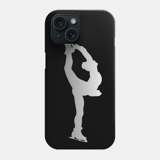 Figure Skater Silhouette in Silver Design Phone Case
