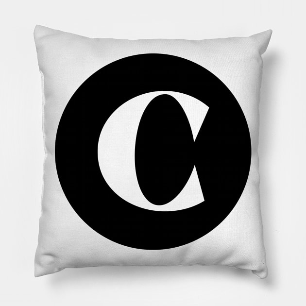 C (Letter Initial Monogram) Pillow by n23tees