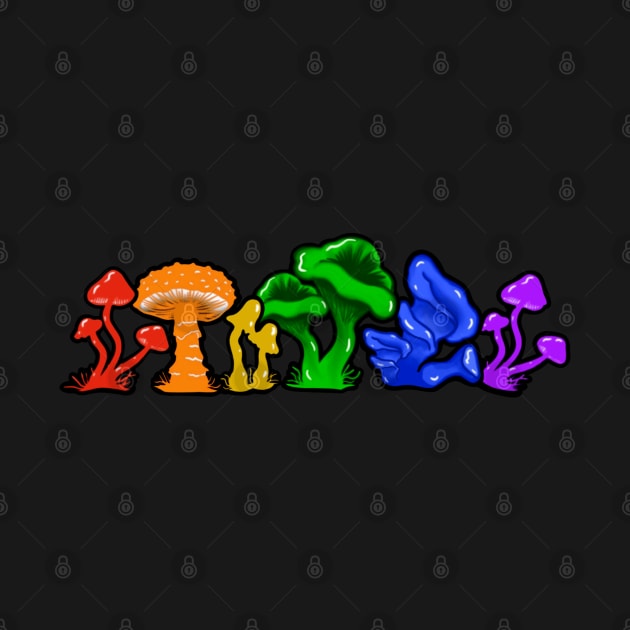 Rainbow Mushroom Lane by MayGreenAbgrall