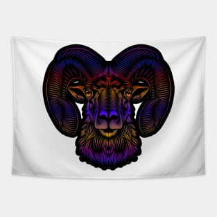 Rainbow Ram Tapestry