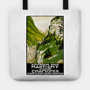 Vintage Travel Poster Martigny Chamonix Switzerland 1912 Tote