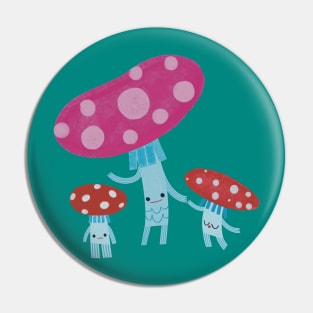 Mushroom Family Pin