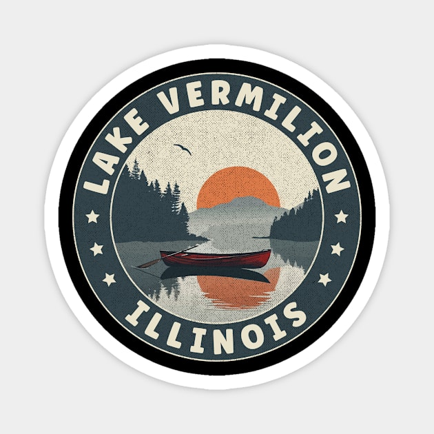 Lake Vermilion Illinois Sunset Magnet by turtlestart
