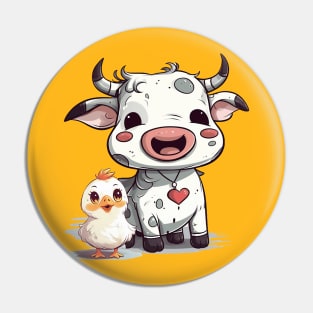 Chicken and cow Pin