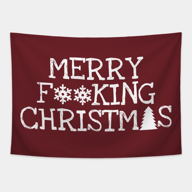 Rude Merry Fucking Christmas Ugly Xmas Tapestry by atomguy