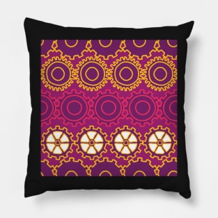 Bright Colorful Doodle Gears Pillow