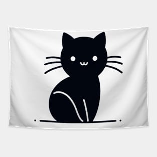 Black Cat Smiley Tapestry