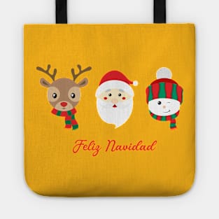 Feliz Navidad ' Santa Claus and Friends Aesthetic Logo design Tote