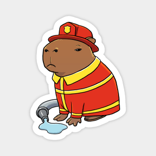 Capybara Firefighter costume Magnet