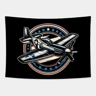 Legendary P-51 Mustang Fighter Aircraft Art Tapestry