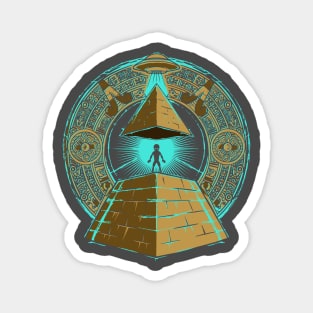 Alien UFO Egyptian Pyramids with Hieroglyphics Spacecore Magnet