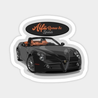 ALFA ROMEO 8C SPIDER Black Magnet