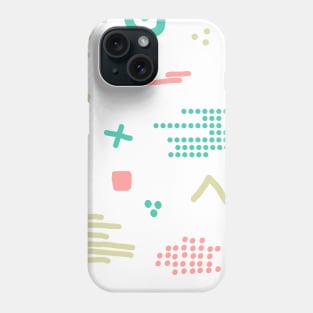 Modern hand draw colorful abstract seamless pattern with geometrical shapes Phone Case