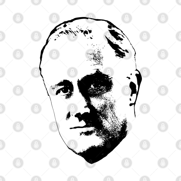 Franklin D. Roosevelt Black On White Pop Art by Nerd_art