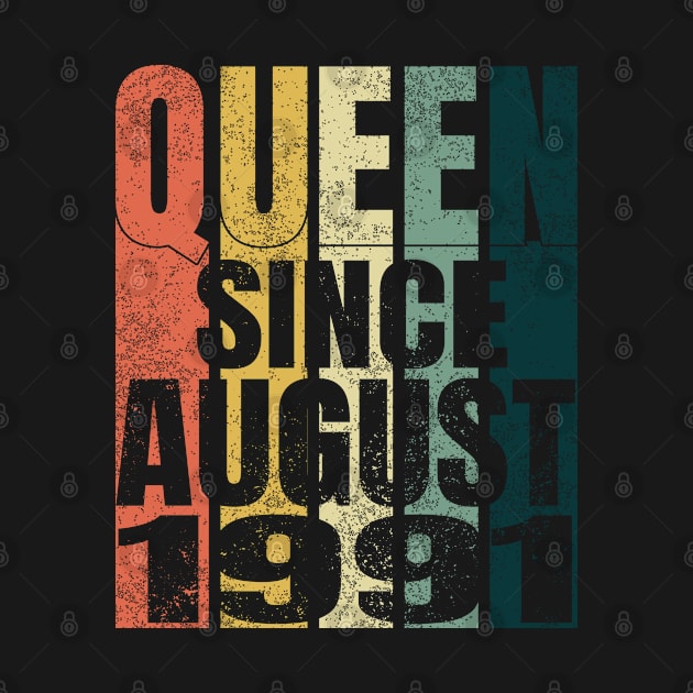 Retro 29th Birthday Gifts Quarantine Queen Since August 1991 by Smoothbeats