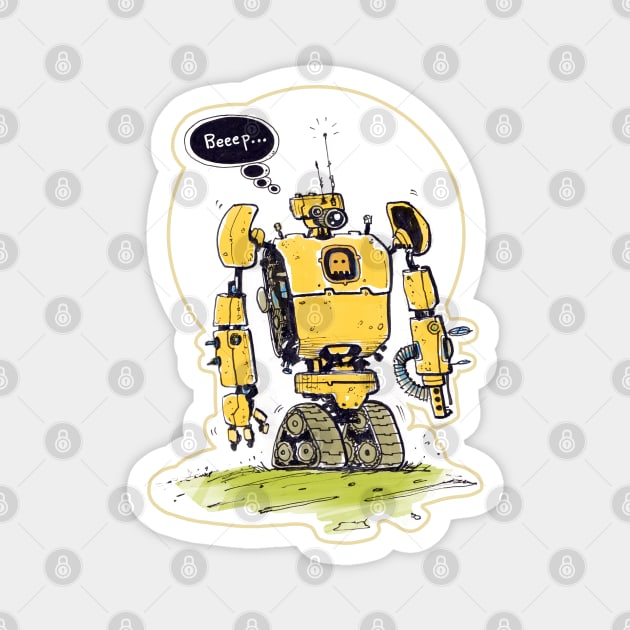 Robot beep Magnet by INKSPACE