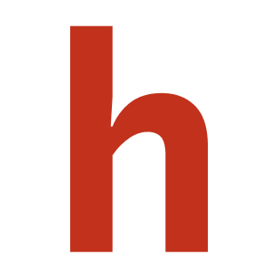 Letter h in Red Text Minimal Typography T-Shirt