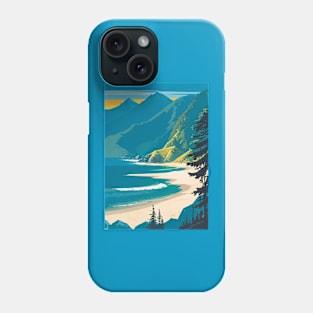 Blue and Green Scene of A Beach In Summer Phone Case