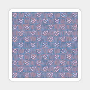 Plaid soft pastel cute pink heart pattern Magnet