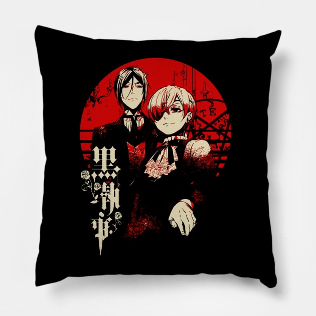 Black butler Sebastian michaelis || Ciel phantomhive Pillow by nataly_owl